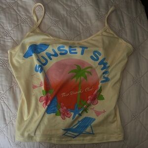 SHEIN Cream Sunset Swim Camisole